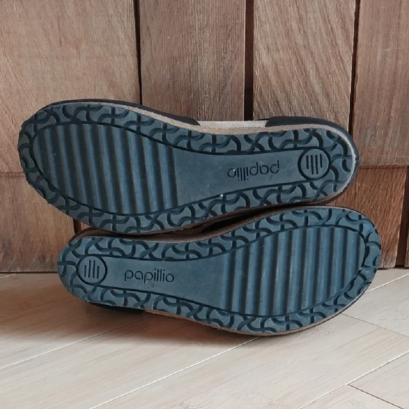 Papillio Black Leather Wedge Mules - Picture 3 of 15